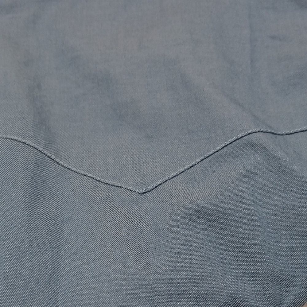 Casual Light Blue Snap-Front Button Down Shirt by - Picture 9 of 11